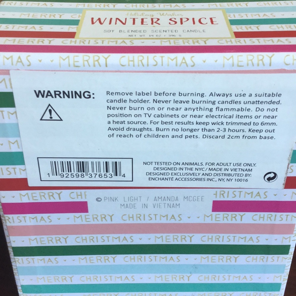 Winter Spice Soy Scented Candle 3 Wick NIB - Picture 4 of 4
